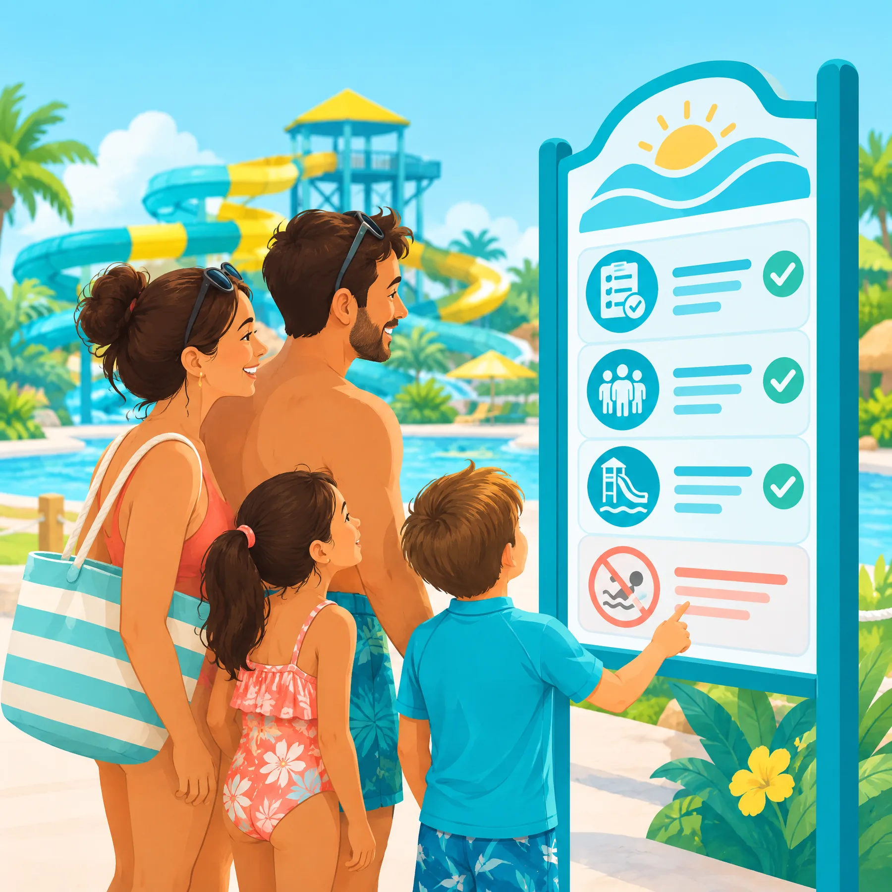 Ilustração de família consultando informações